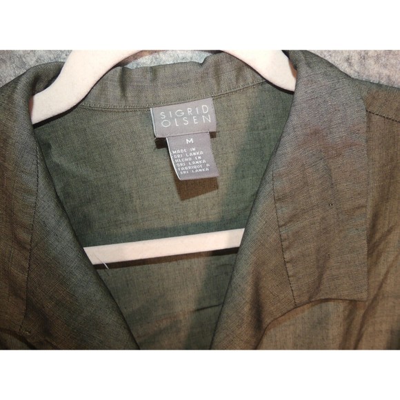 Sigrid Olsen Cardigan Medium Wool Blend Green Jacket - Picture 9 of 9